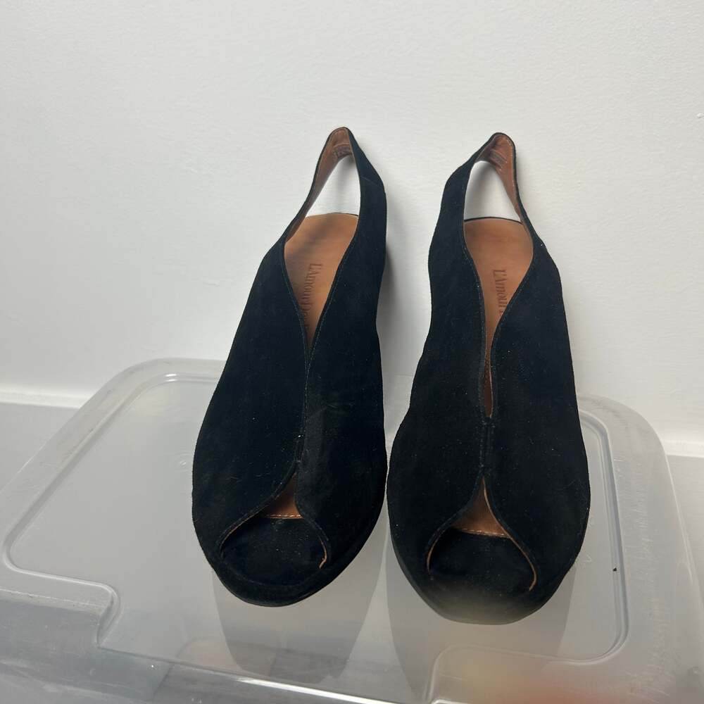 L'Amour des Pieds Odetta Suede Peep Toe Casual Platform Sandals